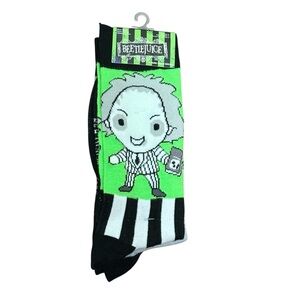 New Warner Bros BeetleJuice 2 pack crew socks. Unisex size 6-12